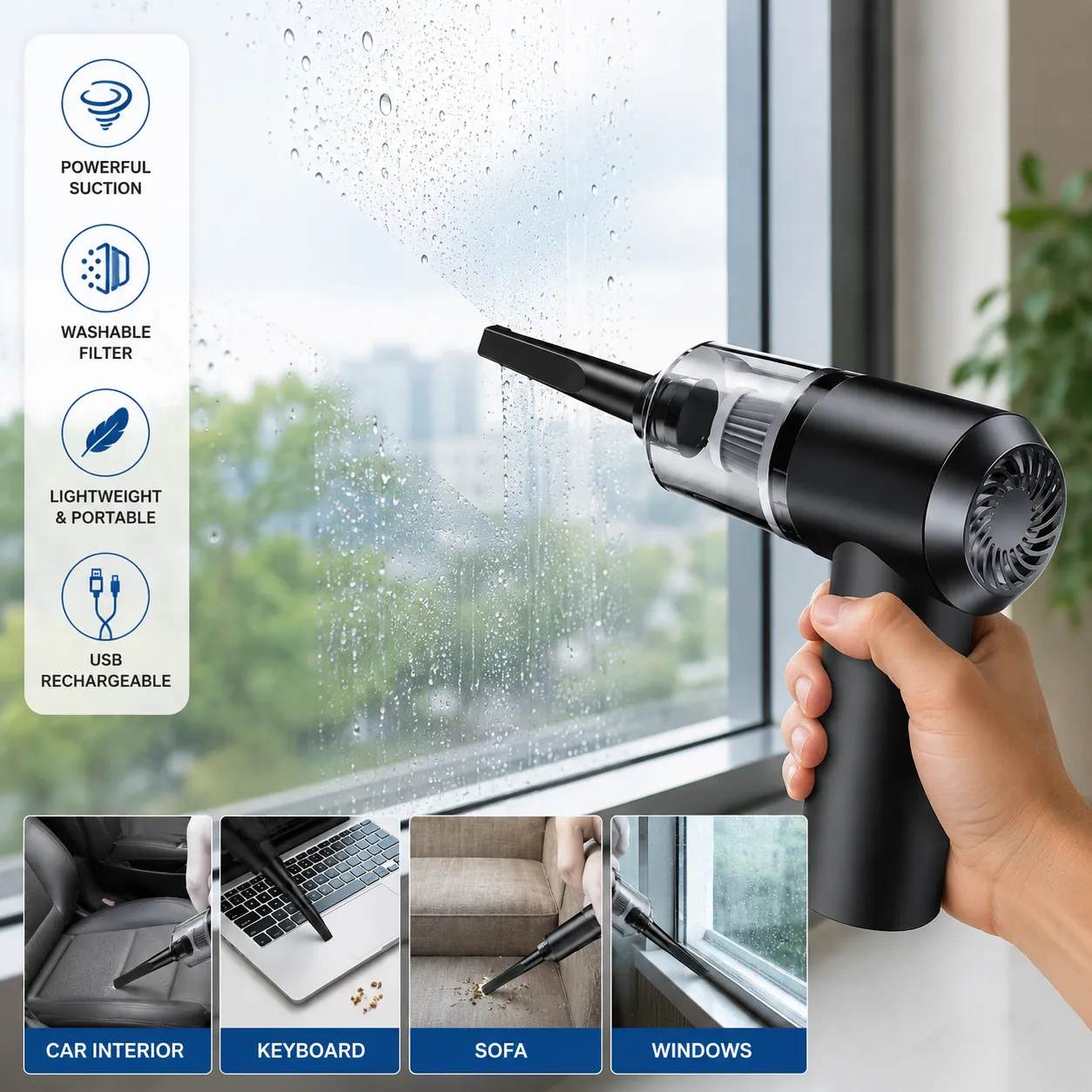 UltraClean™ 3-in-1 Portable Wireless Car & Home Vacuum Cleaner - Image 3